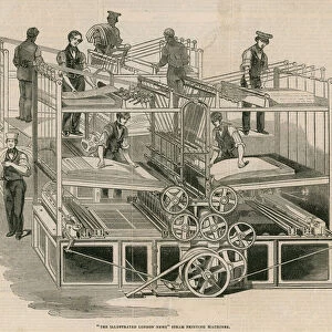 The Illustrated London News steam printing machines (engraving)