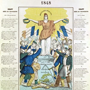 Illustrated lyric sheet for a song dedicated to the workers, 1848 (litho)
