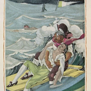 Illustration from Candide by Voltaire, published by Gibert Jeune, 1952 (colour engraving)