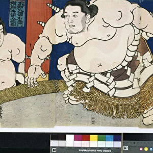 Illustration of the Dohyo-Iri of Grand Champion Shiranui Dakuemon