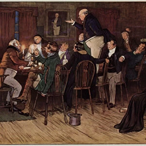 Illustration for The Pickwick Papers by Cecil Aldin (colour litho)