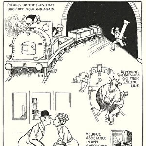 Illustration for Railway Ribaldry by W Heath Robinson (litho)
