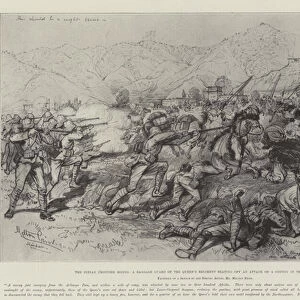 The Indian Frontier Rising, a Baggage Guard of the Queens Regiment beating off an Attack on a Convoy in the Arhanga Defile (litho)