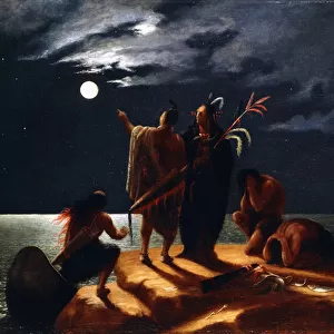 Indians Experiencing a Lunar Eclipse, c. 1848-50 (oil on canvas)