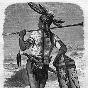 An Indigene Dayak resident of Saravak, Malaysia in the 19th century in the "