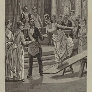 Initiation of an apprentice mason in a womens lodge (engraving)