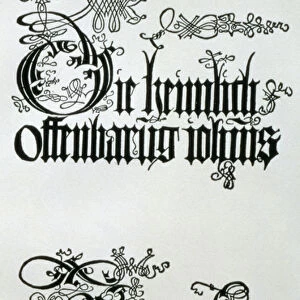 Inscriptions in Gothic script, the lower from the titlepage from Nine Sheets