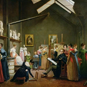 Interior of Alexandre Denis Abel de Pujols (1787-1861) Studio (oil on canvas)