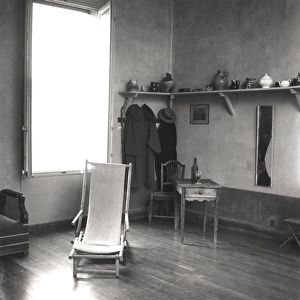 Interior of Cezannes studio at Aix-en-Provence, c. 1900-02 (b / w photo)