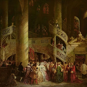 Interior of the Church of Saint-Etienne du Mont, The Rood-Screen, 1851 (oil on canvas)