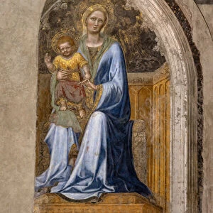 The interior: "Enthroned Madonna with Child and angels", By Gentile da Fabriano, 1425, fresco