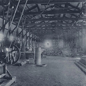 Interior, Fitters Shops, Geldenhuis Deep Level Gold Mining Company (b / w photo)