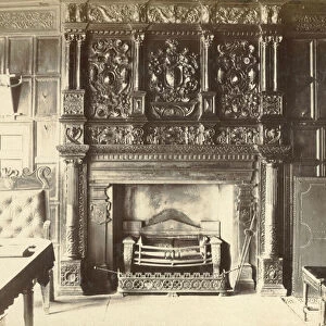Interior of Old Town Hall, Leicester (b / w photo)