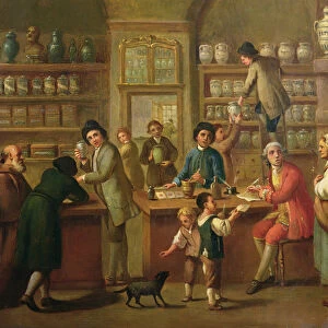 Interior of a Pharmacy (oil on canvas)