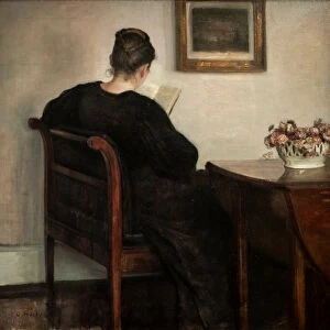 Interior, reading woman, 1886 (oil on canvas)