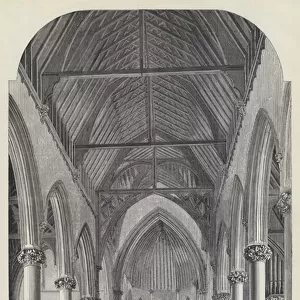 Interior of St Mary s, Stoke Newington (engraving)