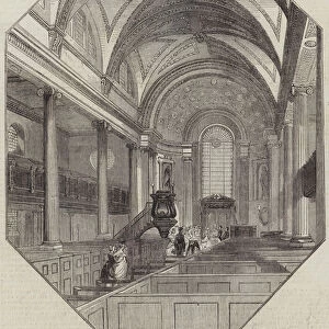 Interior of St Olaves Church, Southwark (engraving)