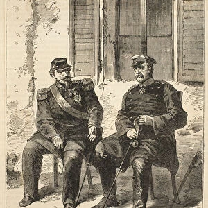 Interview between Napoleon and Bismarck at Doncherry, illustration from Cassell