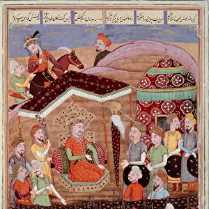 Islamic Art: "Sohrab (Saharab) looks at the black tent of the leaders of