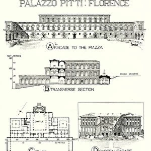 Italian Renaissance; Palazzo Pitti, Florence (litho)