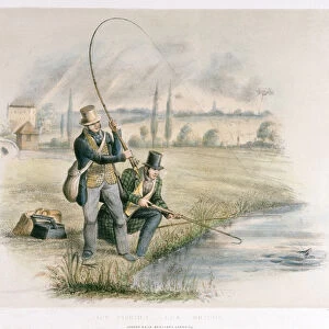 Jack Fishing, Lea Bridge, from a set of six images of Angling (hand-coloured