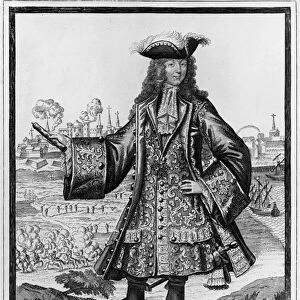 Jean Bernard Desjean (1645-1711) Baron de Pointis (engraving) (b / w photo)