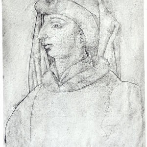 Jean de France, Duke of Touraine, from the Recueil d Arras (pencil on paper)