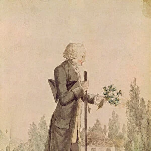 Jean-Jacques Rousseau (1712-78) Gathering Herbs at Ermenonville (w / c on paper)