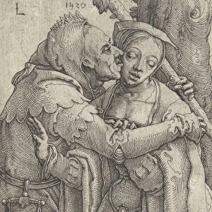 The jester and the young woman, 1520 (etching)