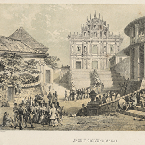 Jesuit Convent, Macao, 1855 (colour litho)