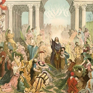 Jesus entering Jerusalem
