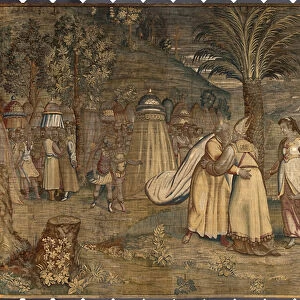 Jethro accompanied his daughter Sephora and his children met Moise Tapestry by Dionys