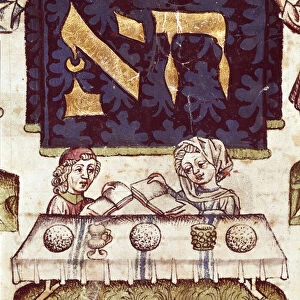 A Jewish Family celebrating Passover (vellum)