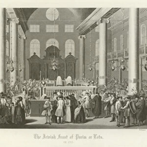 The Jewish feast of Purim, or lots, 1712 (engraving)