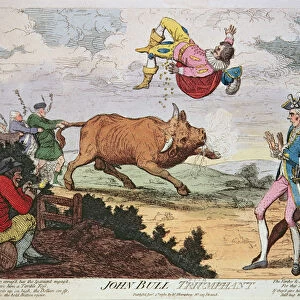 John Bull Triumphant, published by William Humphrey, 4th January 1780 (coloured lithograph)