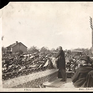 Joseph Jefferson addressing a crowd gathered at the dedication of the Actor