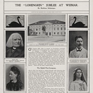 Jubilee performance of Richard Wagners opera Lohengrin on the 50th anniversary of its first staging, Weimar, Germany, 1900 (b / w photo)