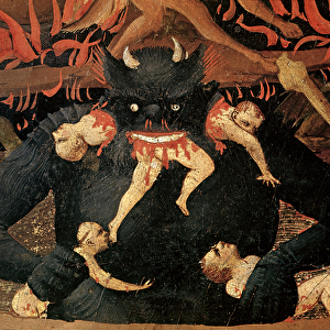 The Last Judgement, detail of Satan devouring the damned in hell, c. 1431 (oil on panel)
