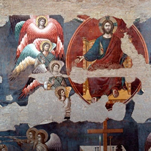 The Last Judgment The trunking Christ surrounds angels. Detail