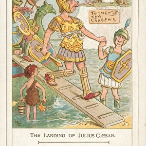 Julius Caesar landing in Britain (chromolitho)