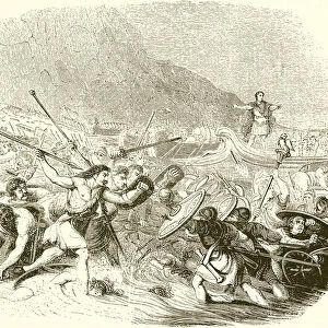 Julius Caesars Invasion of Britain (engraving)