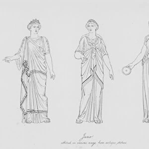 Juno attired in various ways, from antique statues (engraving)