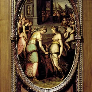 Juno borrowing the Girdle of Venus, 1572 (oil on slate)