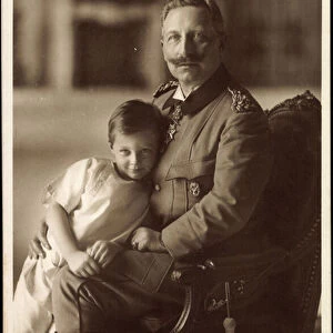 Kaiser Wilhelm II (1859-1941) and his grandson Prince Wilhelm von Preussen (1906-40)