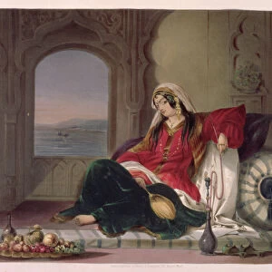Kandahar Lady of Rank, Engaged in Smoking, plate 29 from Scenery