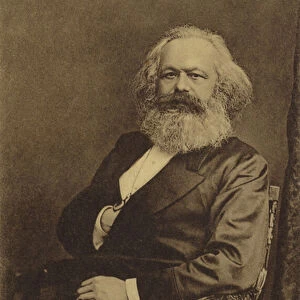 Karl Marx (1818-1883), German philosopher, economist, historian and political theorist (b / w photo)