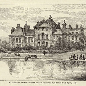Kensington Palace, where Queen Victoria was Born, 24 May 1819 (litho)