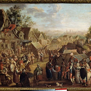 The Kermesse. Party in a village. Painting by David Vinckboons