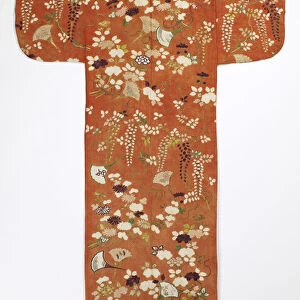Kimono (furisode), late 18th century (damask silk, silk & metallic threads)