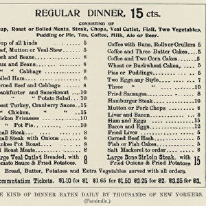 The Kind of Dinner eaten Daily by Thousands of New Yorkers, Facsimile (litho)